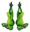 Meditating Twin Yoga Frogs In Lotus Pose Statue Buddha Frogs Pair Set 5.25"Tall