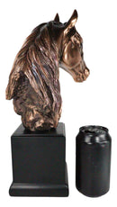 Large 14"H Western Wild Horse Stallion Head Bust Figurine With Trophy Base