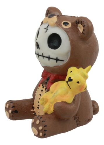 Furrybones Voodoo Teddy Bear With Honey Bear Bottle Skeleton Statue 2.5"Tall