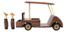 Hand Made Wood Retro Classic Style Golf Cart Pit Car Wine Holder Figurine Decor
