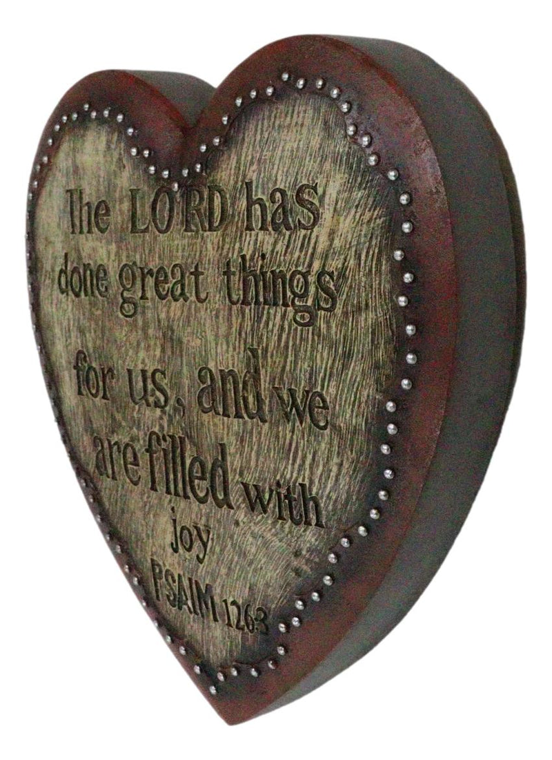 Rustic Western The Lord Has Done Great Things for Us Psalm 126 Heart Wall Decor