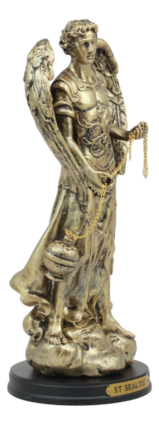8"H Saint Sealtiel Archangel Resn Figurine Salulation And Prayer Of God Catholic