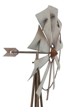 81"H Oversized Rustic Western Country Farm Windmill Outpost Galvanized Metal