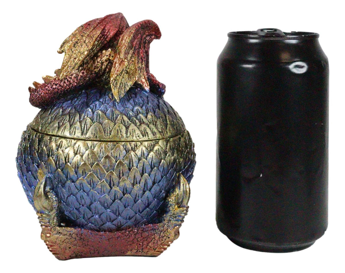 Ebros Red Wyrmling Dragon On Dragon Claw Scaly Colorful Decorative Box Figurine