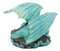 Ebros Small Aqua Blue Whimsical Dragon On Ocean Rock Statue 3.75"Long Fantasy