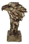 Faux Wood Carving Resin Rustic Wildlife American Bald Eagle Head Bust Figurine