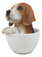 Ebros Collectible Teacup Pet Pals Puppy Collectible Resin Figurine 5.75"H (Beagle)