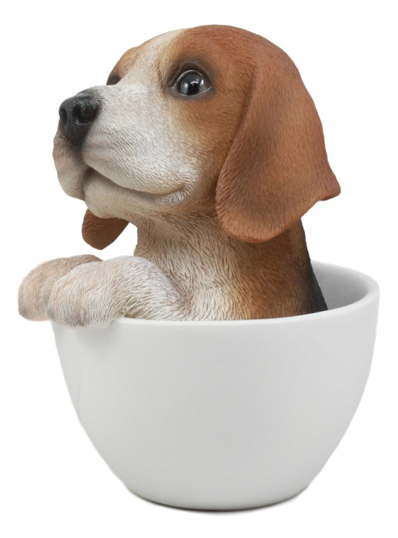 Ebros Collectible Teacup Pet Pals Puppy Collectible Resin Figurine 5.75"H (Beagle)