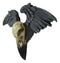 Ravenger Thanatos Raven Crow Skull With Black Angel Wings Wall Decor Plaque