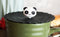 Set Of 4 Black Giant Panda Reusable Silicone Coffee Tea Cup Cover Lids Air Tight