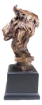 King Of The Jungle African Lion Pride Bust Bronze Electroplated Figurine Statue