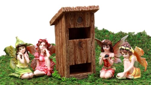 Ebros Gift Enchanted Fairy Garden Miniatures Starter Kit Cottage House with Mini Fairy Figurines Do It Yourself Ideas for Your Home (Cottage Outhouse Kit)