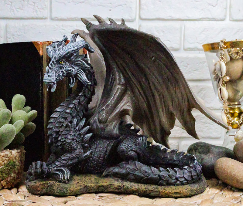 Ebros Dark Dragon (Black) Collectible Serpent Figurine Sculpture Statue 7.25" Height