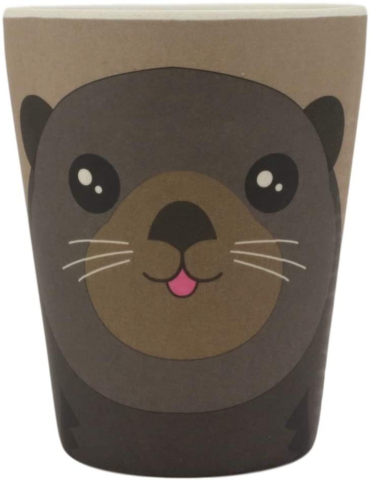 Sea Otter 5 Piece Organic Bamboo Dinnerware Set For Kids Children Toddler Baby