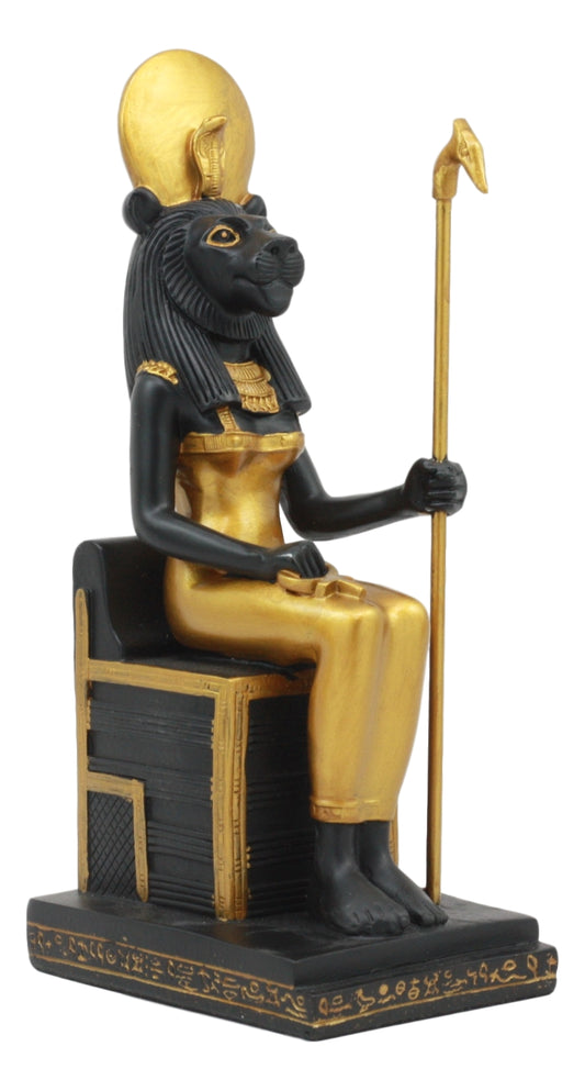 Ebros Classical Egyptian Gods and Goddesses Seated On Throne Statue Gods of Egypt Ruler of Mankind Decorative Figurine … (Sekhmet Gof of War) - Ebros Gift