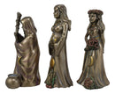 Celtic Wiccan Moon Cycle Triple Goddess Maiden Mother Crone Statue Set of 3