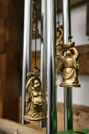 Feng Shui Lucky Buddha With Golden Nugget Wind Chime 23"Long Garden Patio Decor