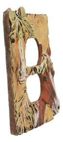 Rustic Western Chestnut Palomino Horses Duplex Outlet Receptacle Cover Set Of 2