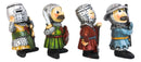 Medieval Knight Crusader Templar Sword Axe Shield Armor Mini Figurine Set of 4
