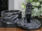 Ebros Gift Single Howling Gray Alpha Wolf Mini Rounded Jewelry Decorative Box Figurine As Decor of Timberwolves Wolves in Cries of The Night Moon Light Animal Totem Spirit Sculpture Accessory