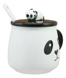 China Giant Panda Bear Ceramic Coffee Tea Mug Drink Cup With Spoon And Lid 14oz