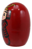 Red Japanese Samurai Wooden Stacking Matryoshka Nesting Dolls 5 Piece Set Toy