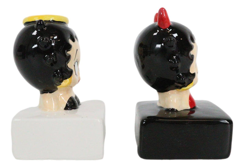 Angel Or Devil Betty Boop With Halo And Horns Ceramic Salt And Pepper Shakers