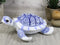 Ebros Terracotta Blue and White Feng Shui Celestial Sea Turtle Statue 6" Wide