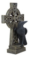 Gothic Raven Crow Perching On Celtic Cross Tomb Statue Harbinger Of Doom Decor
