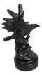 Wings Of Glory Bald Eagle Swooping Over Water Bronzed Resin Figurine With Base