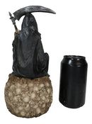 Faceless Grim Reaper Skeleton On Colorful LED Eyes Morphing Skull Figurine
