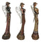 Set Of 3 Western Cowgirl Angels With Family Heart Cross Friend Sign Figurines