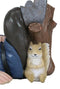 Whimsical Holiday Tipsy Drunk Garden Gnome Sleeping Near Squirrel Wine Holder
