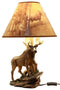 Wildlife Nature Bull Moose Grand Elk Desktop Table Lamp With Nature Shade 20"H