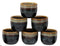 Glazed Ceramic Brown And White Japanese Wine Ochoko Sake Cup Pack of 6 Cups