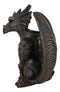 Gothic Winged Dragon Guard Gargoyle With Translucent Eyes Candle Holder Figurine
