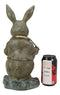Ebros Aluminum Rustic Bunny Rabbit Holding Basket Planter Pot Garden Statue 13"H