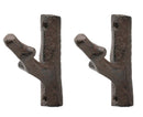 Ebros Cast Iron Rustic Western Country Tree Branch Twig Wall Hanger Hook Decor Accent Hangers for Coats Hats Leashes Backpacks Keys Decorative Organizer On Mudroom Main Entrance Walls (2)