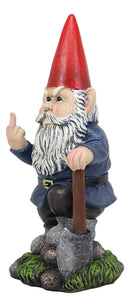 Ebros 9" You Dig? Shovel Gnome Garden Greeter Gnome Dwarf Flip The Bird Statue