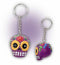 Ebros Gift Purple Sugar Skull Key Chain Set of 12 Pcs Day of The Dead