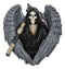 Gothic Grim Reaper Skeleton with Angel Wings Holding Scythe Heart Wall Decor