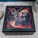 Anne Stokes Gothic Ghost Hell Rider Biker Art Tile Wooden Decorative Jewelry Box