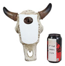 9"L Western Steer Bull Cow Horned Skull Turquoise Beads Arrow Inlay Wall Decor