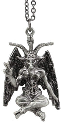 Ebros Gift Sabbatic Baphomet Satan with Pentagram Necklace Pendant with Chain