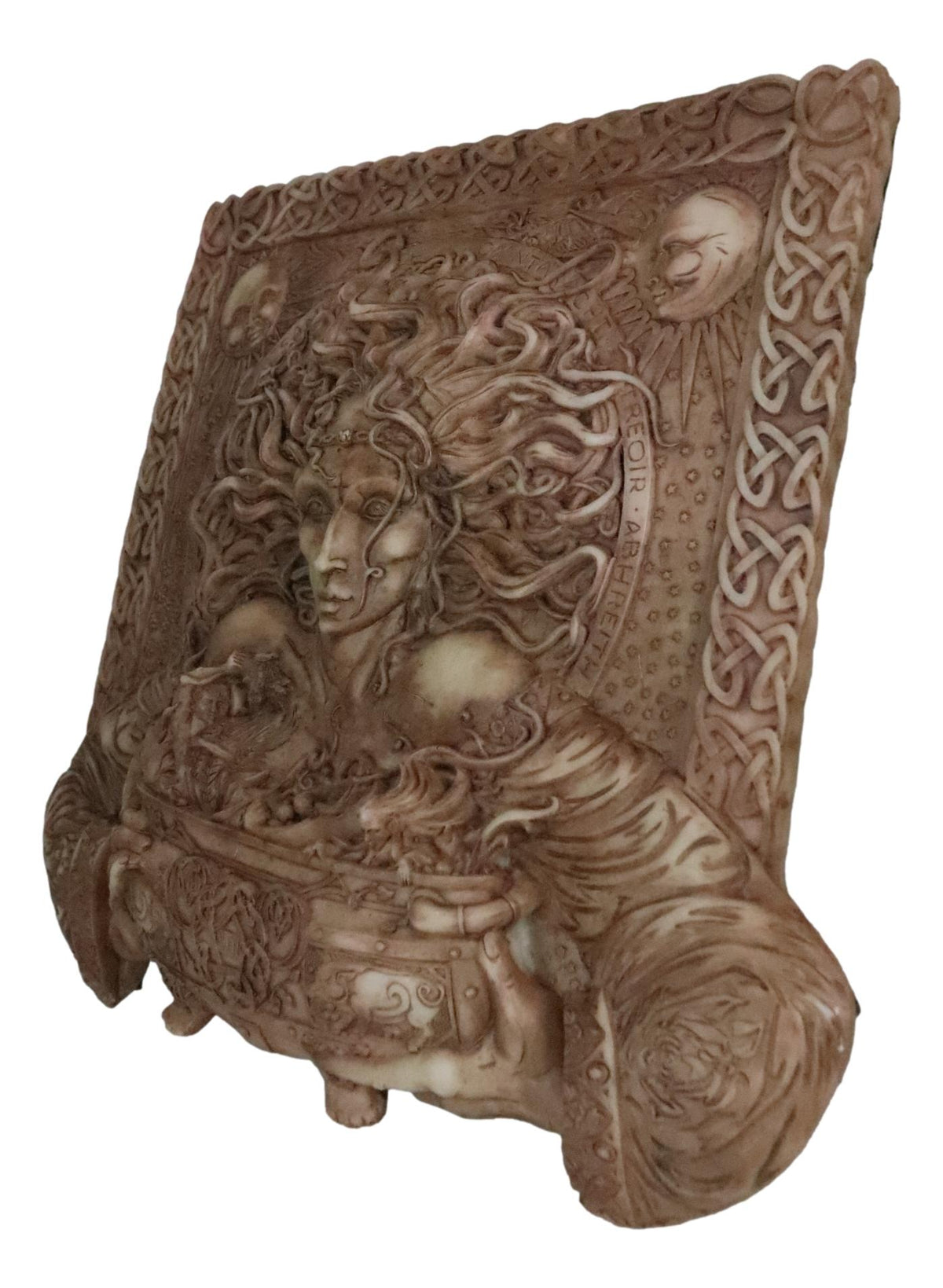 Ebros Goddess of Rebirth Cerridwen Magical Potions Cauldron Hanging Wall Plaque - Ebros Gift