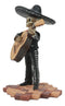 Black Mariachi Band Skeleton Folk Music Bass Player Figurine Day Of The Dead