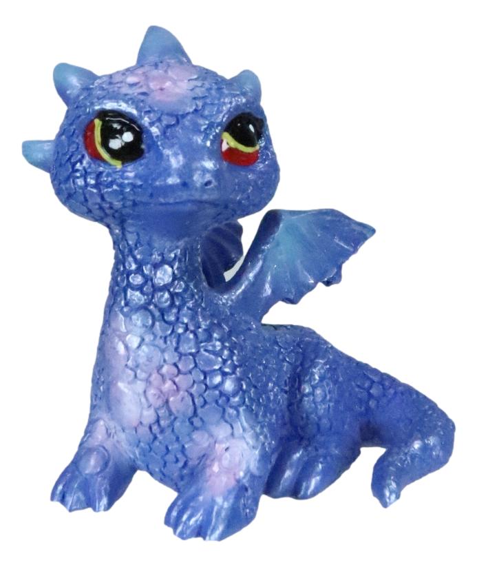 Cloud Blue And Purple Sapphire Baby Dragon Collectible Small Dragon Figurine
