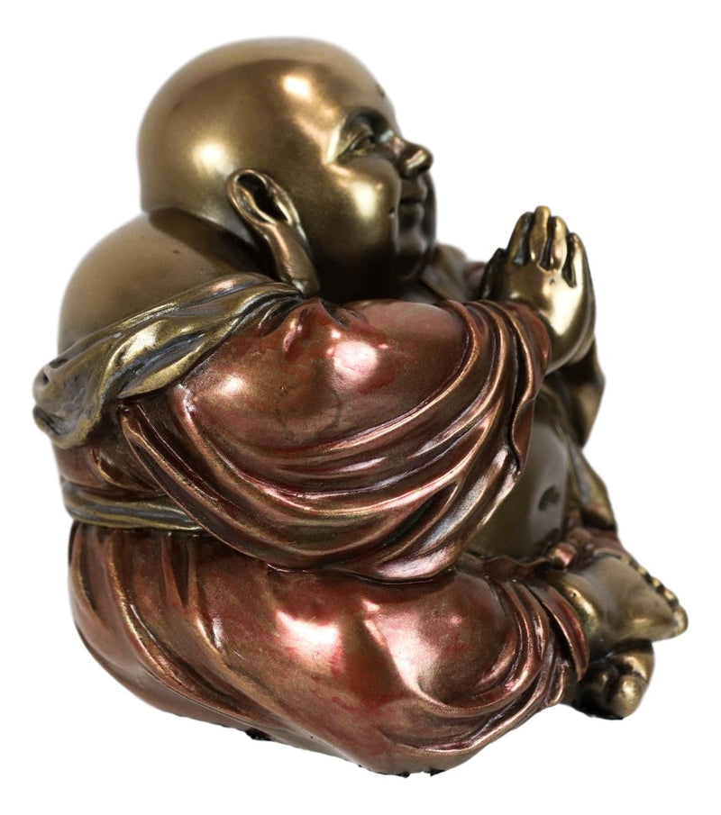 Meditating Praying Hotei Happy Buddha Figurine 4"H Buddhism Feng Shui Statue