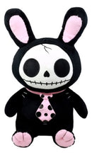 Furry Bones Skeleton Black Tuxedo Bunny With Pink Polka-dot Tie Plush Toy Doll