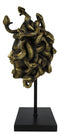 Severed Head Greek Goddess Medusa With Venom Snakes Hair On Pole Stand Figurine